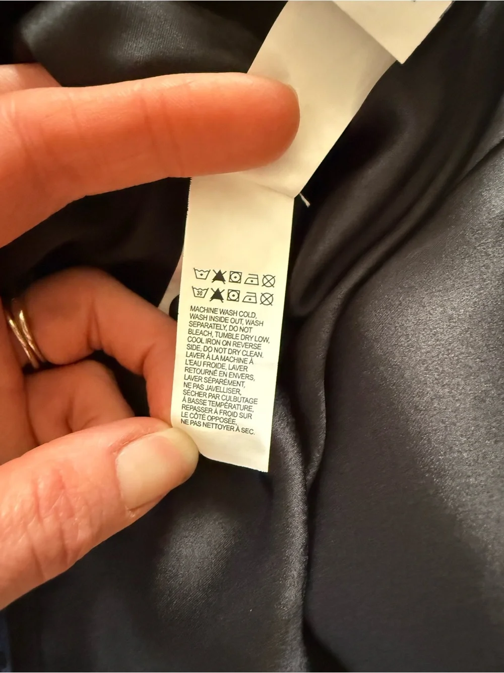 Lucky Brand Blue & Black Geometric Shirt Dress XS Tie Waist Long Sleeve Pockets - Picture 7 of 7